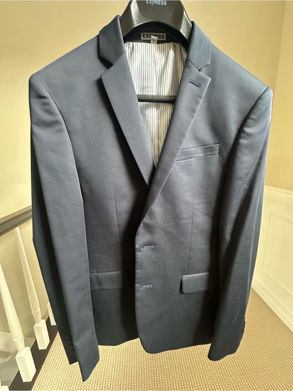 Express Men's Dark Navy Two-Button Blazer